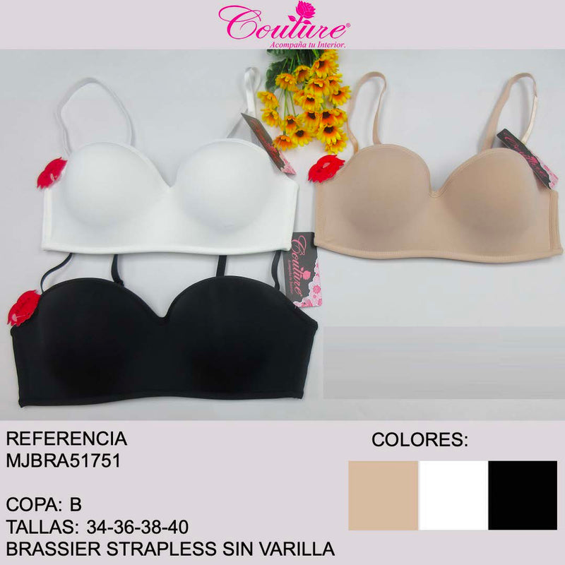 BRA51751 STRAPLESS SIN VARILLA